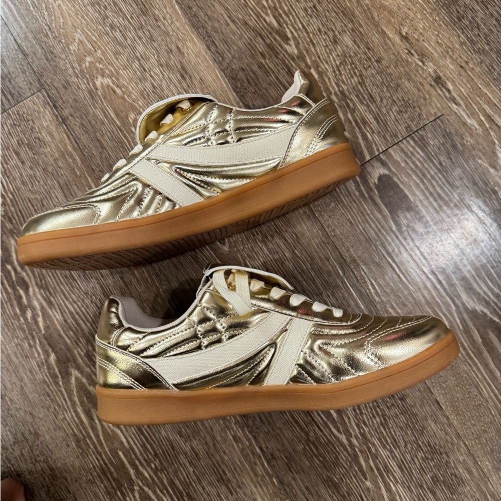 Steve Madden Metallic Gold Sneakers - Picture 3 of 10